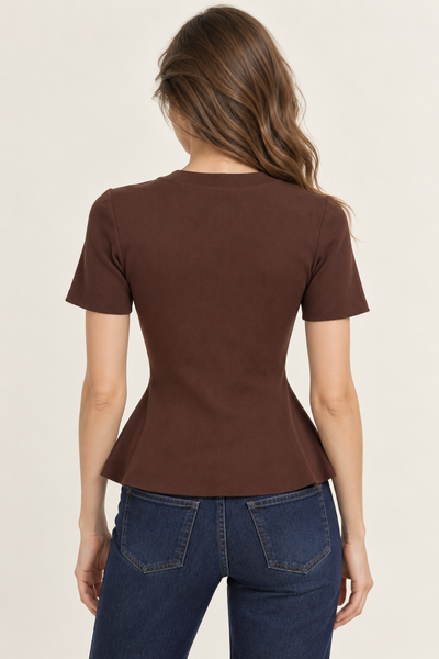 Blusa café tejida Napoleón