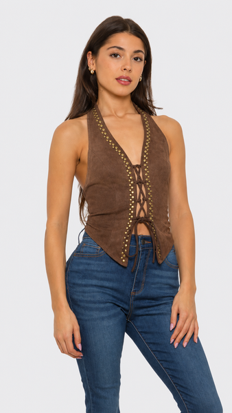 Blusa chaleco café