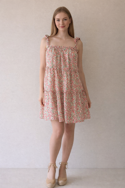 VESTIDO NARANJA FLORES