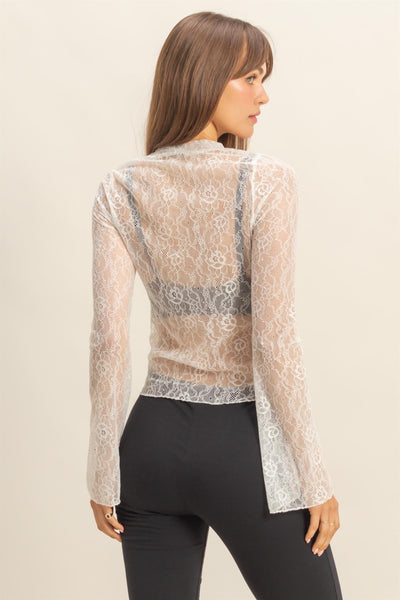 Blusa blanca trasparente