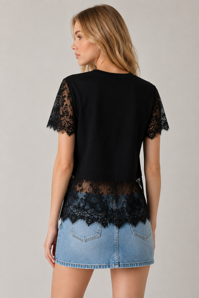 Blusa negra encaje