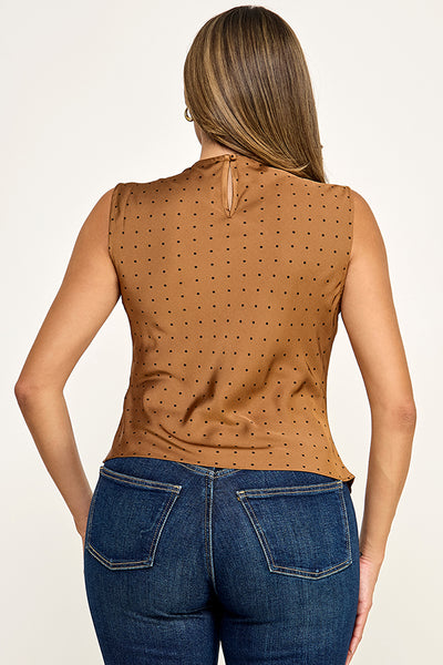 Blusa café lunares