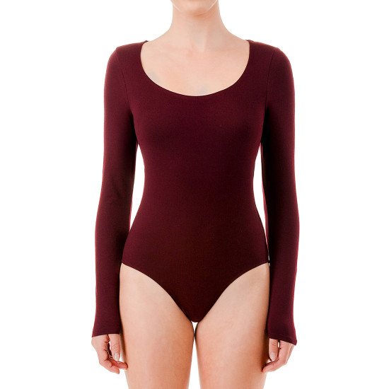 Bodysuit vino cuello redondo