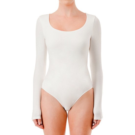 Bodysuit blanco cuello redondo