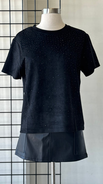 Camiseta negra brillo
