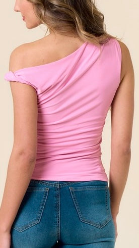 Blusa rosa hombro