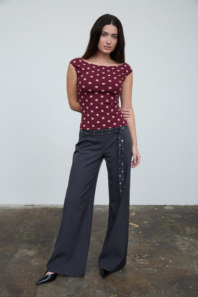 Blusa vino lunares