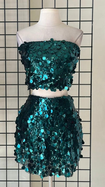 Vestido verde lentejuela