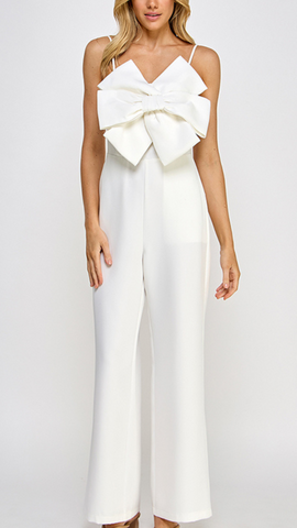 Jumpsuit blanco moño