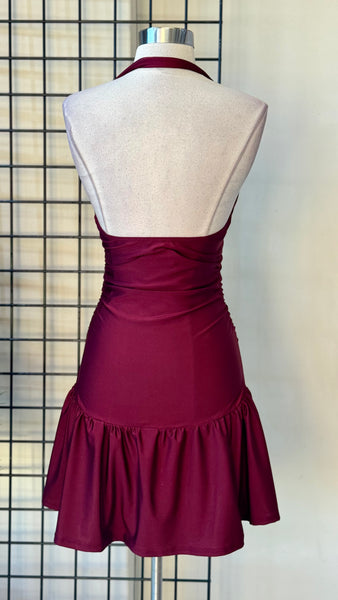 Vestido vino halter