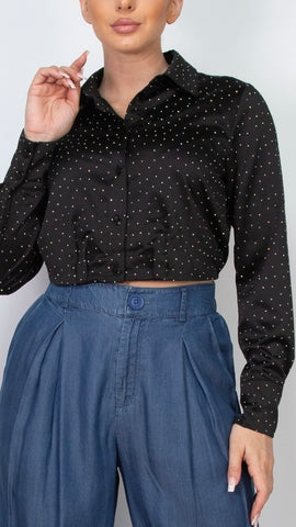 Crop top negro piedra