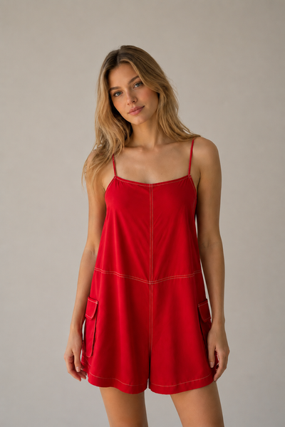 ROMPER ROJO HILO BLANCO BOLSAS