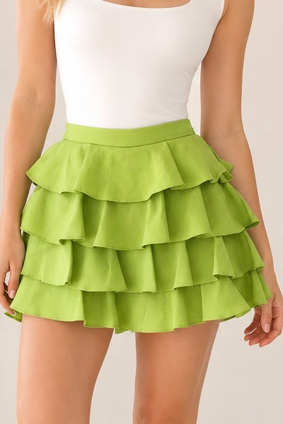 Falda verde holanes lino