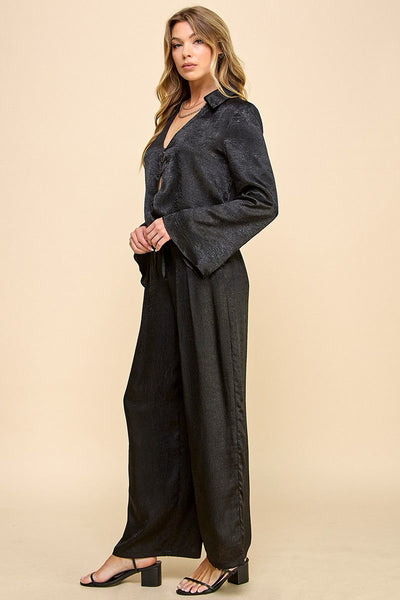 Conjunto negro satín