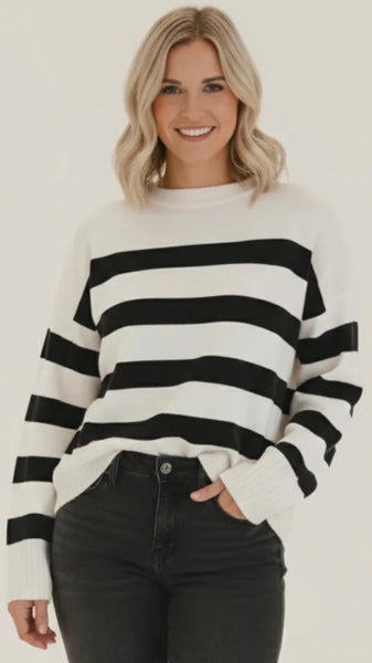 Suéter negro blanco