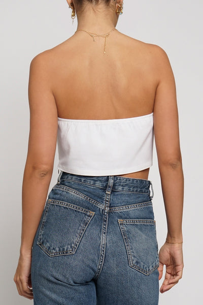 Crop top blanco moños