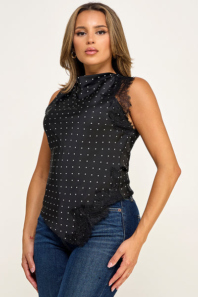 Blusa negra lunares