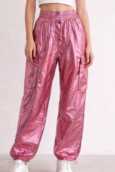 Pantalón jogger metálico
