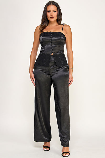 Conjunto negro satín