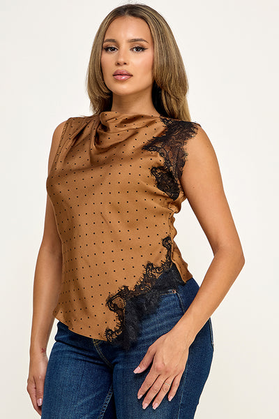 Blusa café lunares