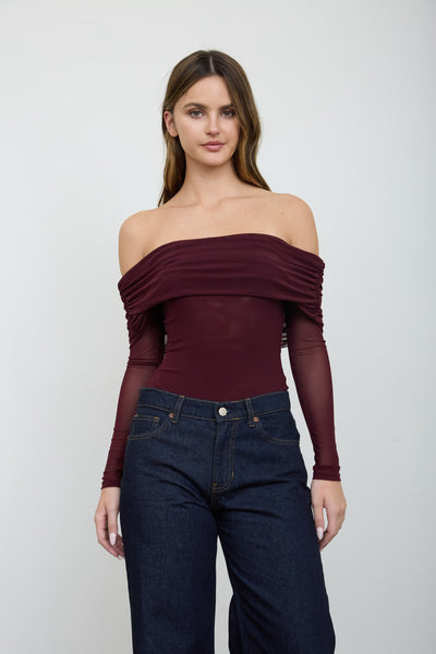 Bodysuit vino hombro