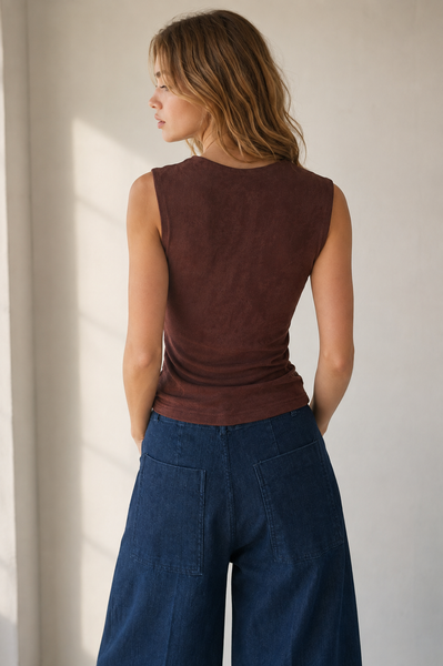 Blusa café nudo