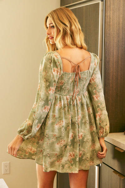 VESTIDO VERDE FLORES