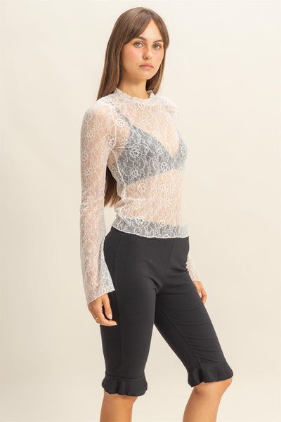 Blusa blanca trasparente