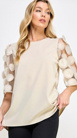 Blusa beige flores