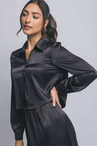 Blusa negra botones