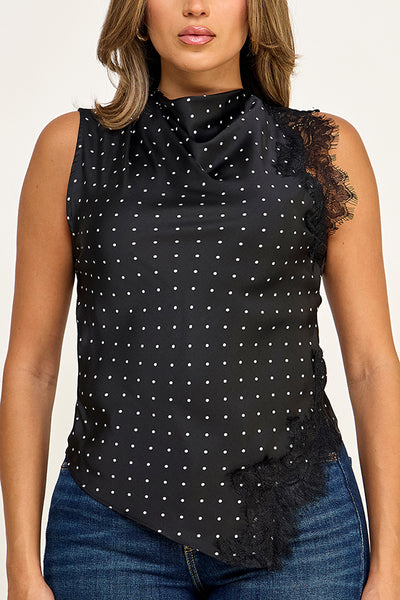 Blusa negra lunares