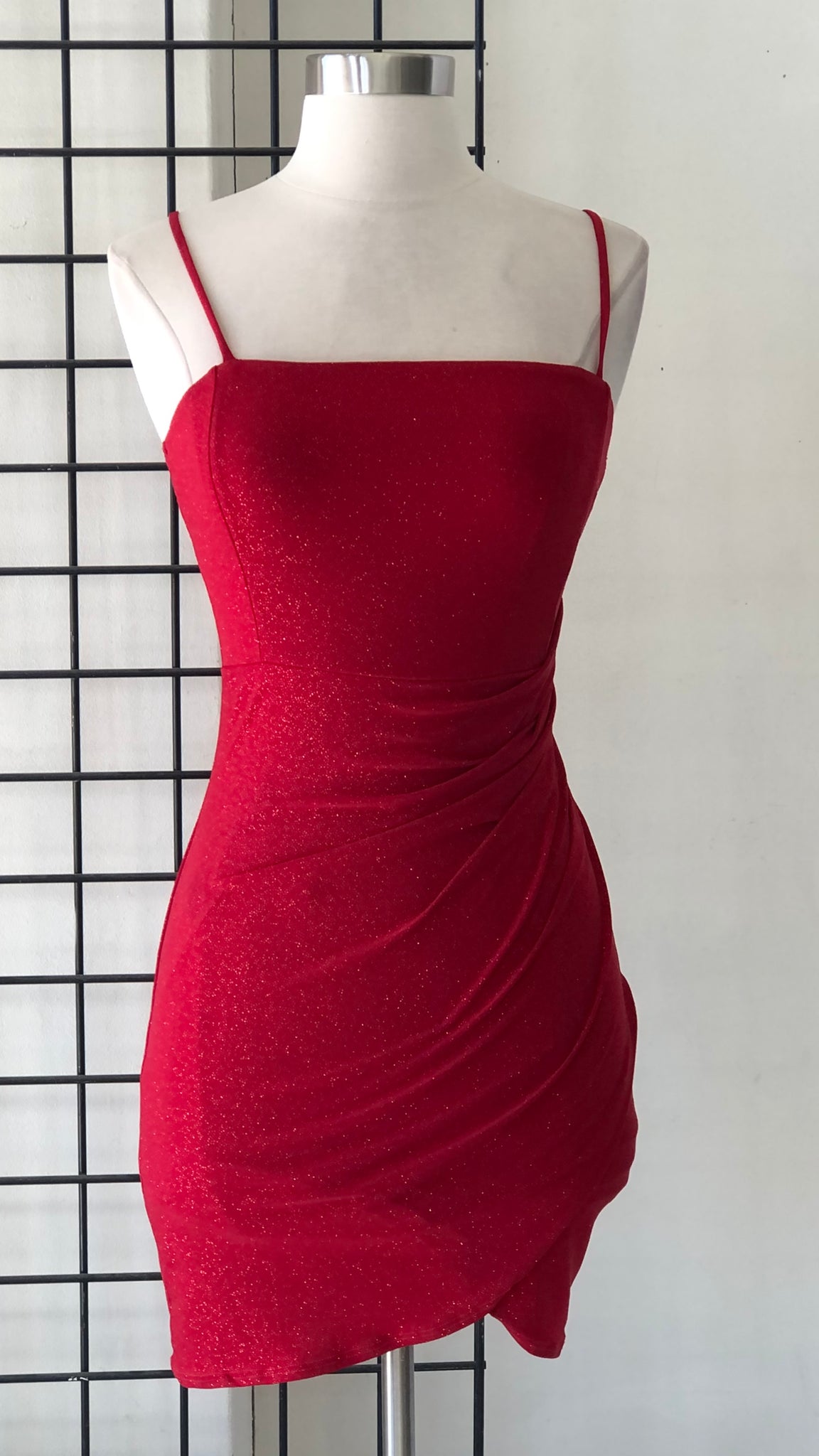 Vestido rojo brillos