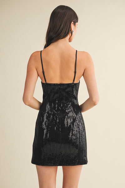 Vestido negro lentejuelas