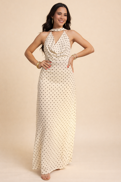 Vestido beige largo