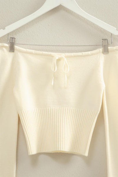 Suéter blanco sin hombros