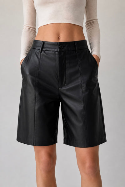 Shorts negro piel