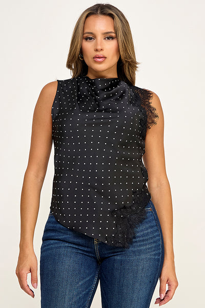 Blusa negra lunares