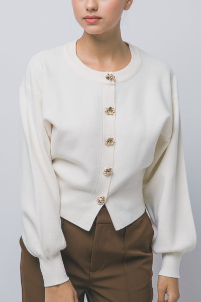 Suéter beige manga