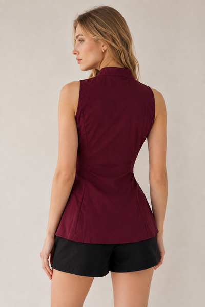 Blusa vino sin manga