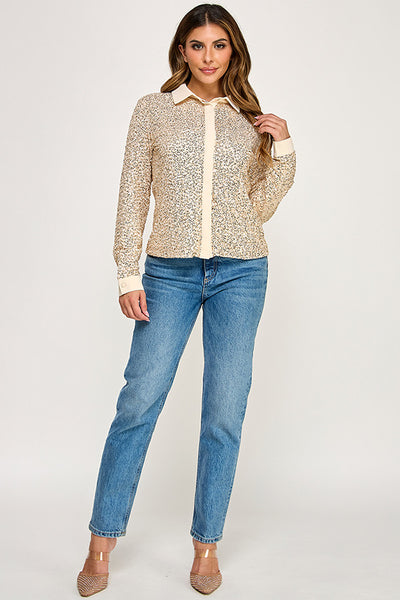 Blusa dorada lentejuela