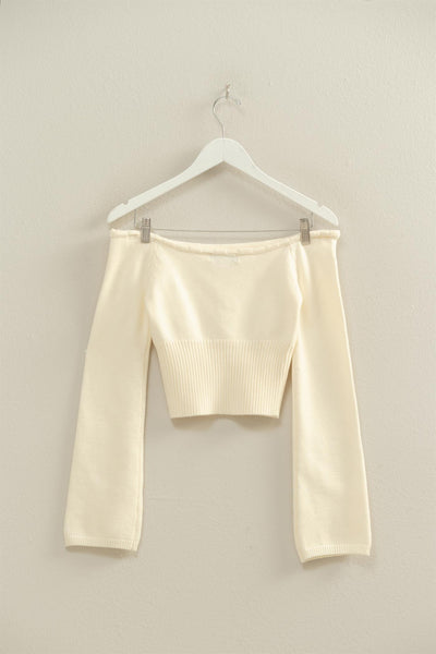 Suéter blanco sin hombros