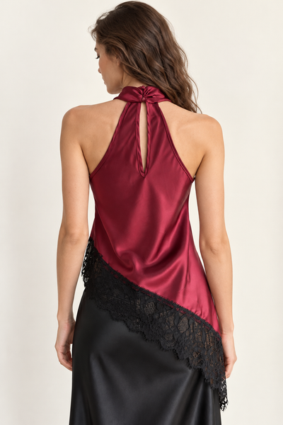 Blusa vino halter