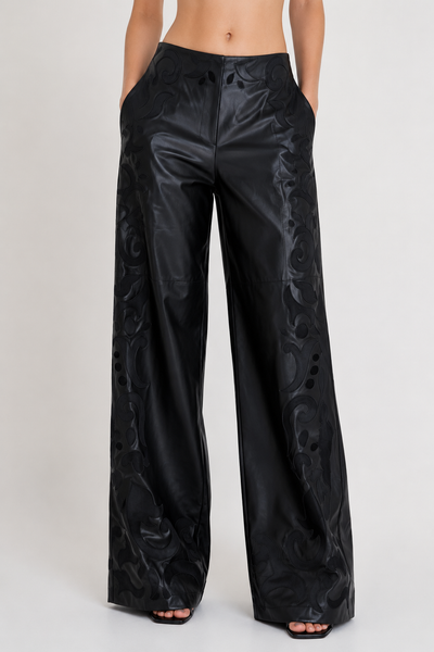 Pantalón negro piel garigol