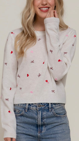Suéter blanco corazón