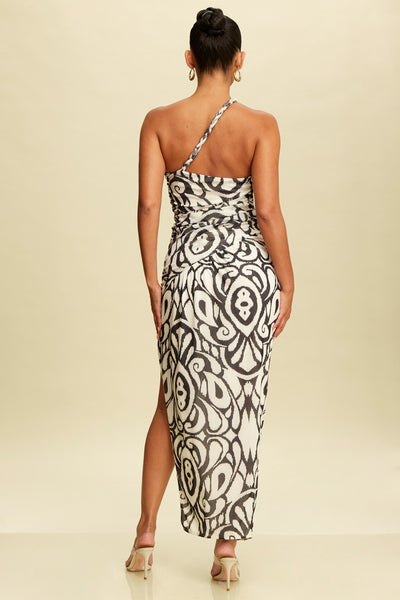 Vestido negro beige largo