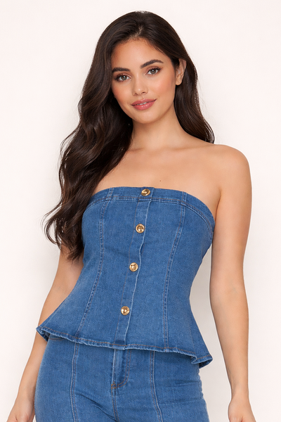 Blusa mezclilla tubo
