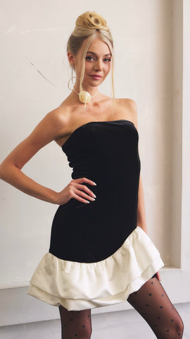 Vestido negro blanco