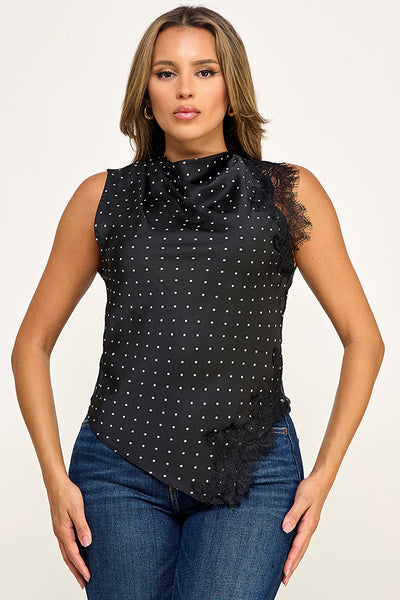 Blusa negra lunares