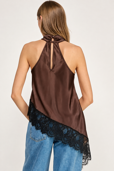 Blusa café halter