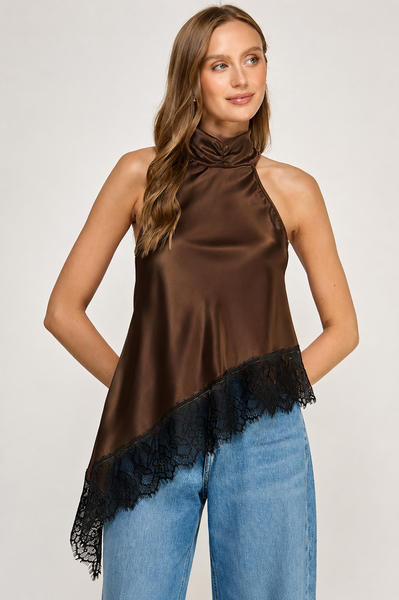 Blusa café halter